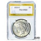 1923-S Silver Peace Dollar PGA MS63