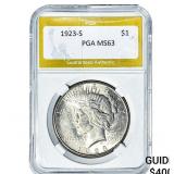 1923-S Silver Peace Dollar PGA MS63