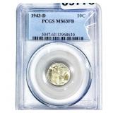 1943-D Mercury Silver Dime PCGS MS63 FB