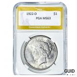 1922-D Silver Peace Dollar PGA MS63