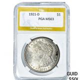 1921-D Morgan Silver Dollar PGA MS63