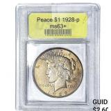 1928 Silver Peace Dollar USCG MS63+