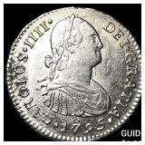 1795-IJ Peru Charles IV Silver 1 Real