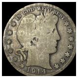 1914 Silver Barber Half Dollar NICELY  CIRCULATED