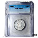 1861 Seated Liberty Quarter ICG AU58