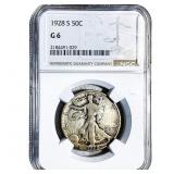 1928-S Walking Liberty Half Dollar NGC G6