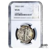 1933-S Walking Liberty Half Dollar NGC VF25