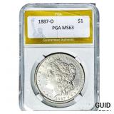 1887-O Morgan Silver Dollar PGA MS63