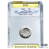 1952 Roosevelt Dime SGS MS70
