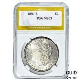 1891-S Morgan Silver Dollar PGA MS63