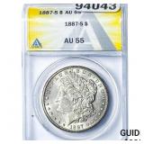 1887-S Morgan Silver Dollar ANACS AU55
