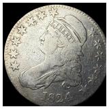 1824 Capped Bust Half Dollar LIGHTLY CIRCULATED