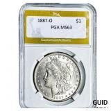 1887-O Morgan Silver Dollar PGA MS63