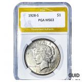 1928-S Silver Peace Dollar PGA MS63