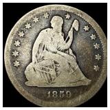 1859 Seated Liberty Quarter NICELY CIRCULATED