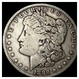 1892 Silver Morgan Dollar NEARLY UNCIRCULATED