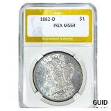 1882-O Morgan Silver Dollar PGA MS64