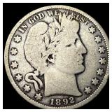 1892-O Silver Barber Half Dollar LIGHTLY CIRCULATE