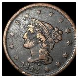 1843 Braided Hair Large Cent NEARLY UNCIRCULATED