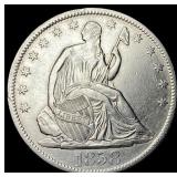1858-O Silver Seated Liberty Half Dollar  UNCIRCU