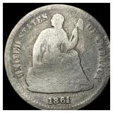 1861 Silver Half Dime NICELY CIRCULATED