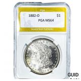 1882-O Morgan Silver Dollar PGA MS64