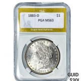 1883-O Morgan Silver Dollar PGA MS63