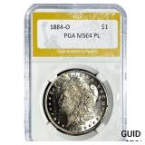 1884-O Morgan Silver Dollar PGA MS64 PL