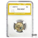 1937-S Buffalo Nickel PGA MS67