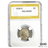 1938-D Buffalo Nickel PGA MS68