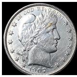 1907-O Silver Barber Half Dollar CHOICE AU
