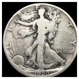 1920-D Silver Half Dollar Walking Liberty NICELY C