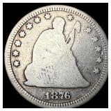 1876-CC Silver Quarter Dollar NICELY CIRCULATED
