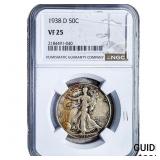 1938-D Walking Liberty Half Dollar NGC VF25