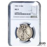 1921-S Walking Liberty Half Dollar NGC AG3