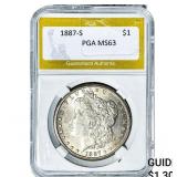 1887-S Morgan Silver Dollar PGA MS63
