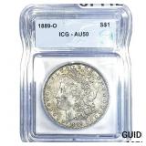 1889-O Morgan Silver Dollar ICG AU50