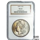 1881-S Morgan Silver Dollar NGC MS66