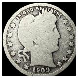 1909 Barber Silver Quarter NICELY CIRCULATED
