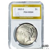 1923-S Silver Peace Dollar PGA MS64