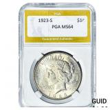 1923-S Silver Peace Dollar PGA MS64
