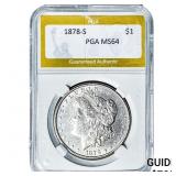 1878-S Morgan Silver Dollar PGA MS64