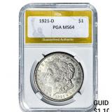 1921-D Morgan Silver Dollar PGA MS64