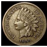 1859 Copper-Nickel Indian Head Cent NEARLY UNCIRCU