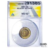 1864 Belgium 5 Centimes Rep. Date ANACS MS62