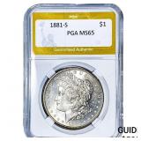 1881-S Morgan Silver Dollar PGA MS65