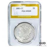 1881-CC Morgan Silver Dollar PGA MS64