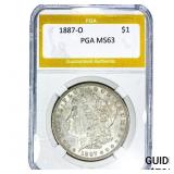 1887-O Morgan Silver Dollar PGA MS63