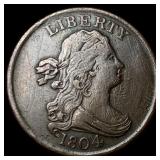 1804 Copper Half Cent Draped Bust ABOUT UNCIRCULAT