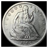 1862-S Silver Half Dollar NEARLY UNCIRCULATED